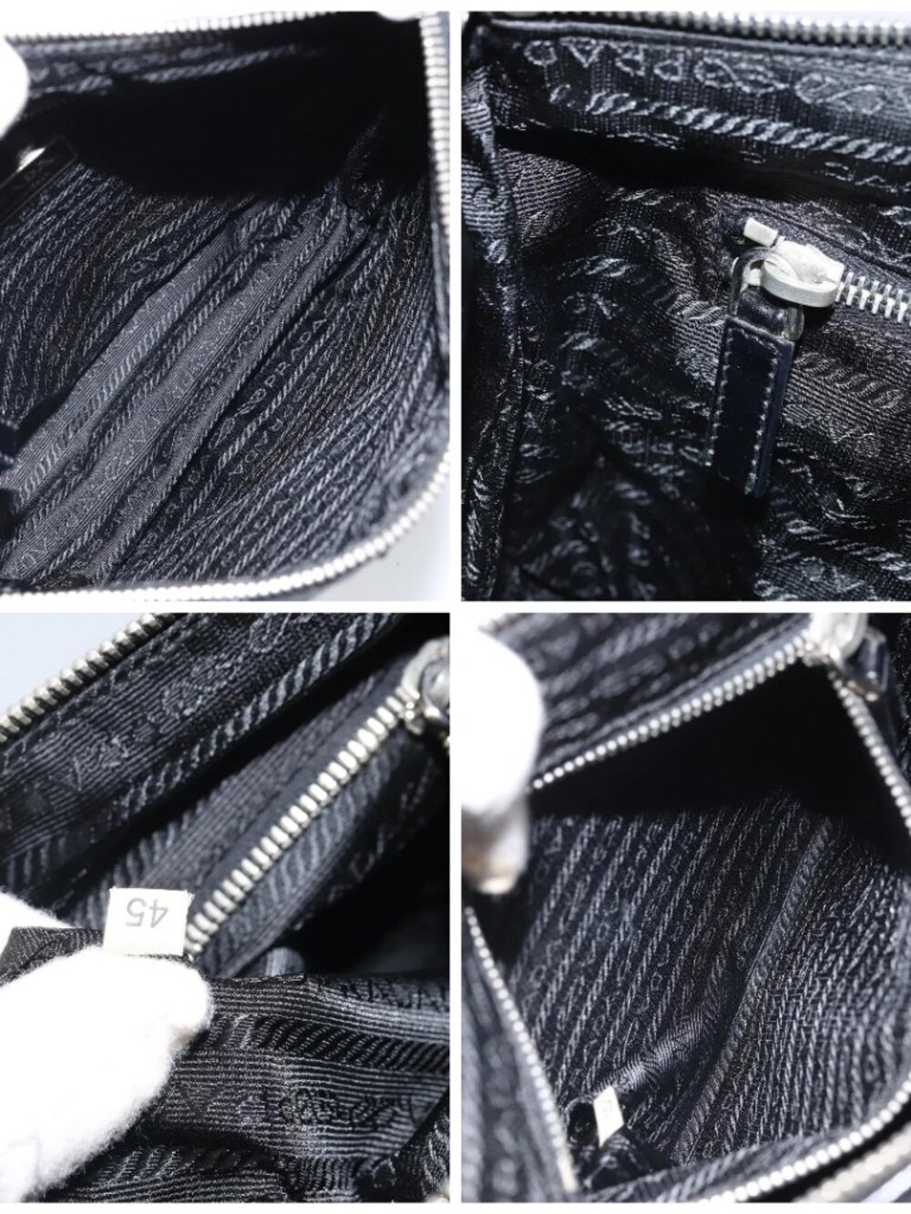PRADA Shoulder Bag Nylon Leather Black Silver Auth 169453 - Picture 15 of 16